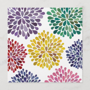 Wedding Rainbow Blossoms Custom Made Invitation