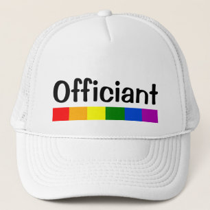 Wedding Rainbow Flag Banner Officiant Trucker Hat