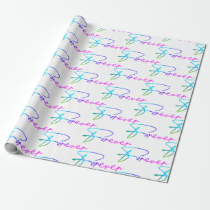 Wedding Rainbow Forever  Script  Wrapping Paper