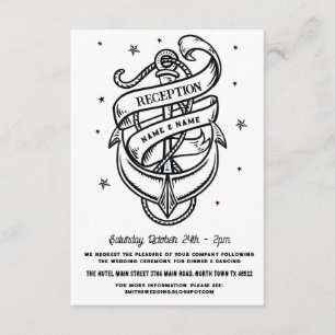 Wedding Reception Anchor Knife Tattoo Traditional Enclosure Card