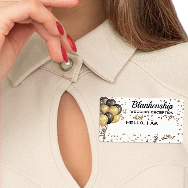 Wedding Reception Balloon Confetti Custom Name Tag (Creator Uploaded)