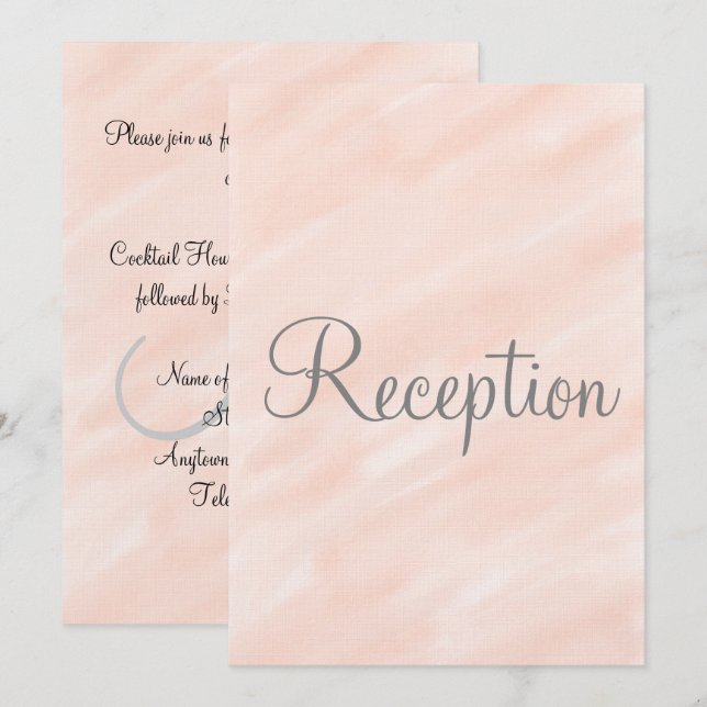Wedding Reception Blush Monogram Invitation (Front/Back)