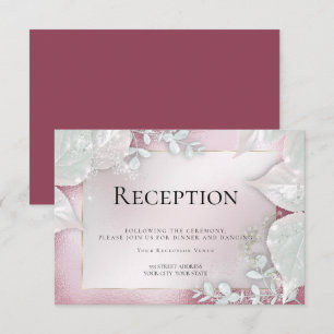 WEDDING RECEPTION Burgundy Shimmer Invitation