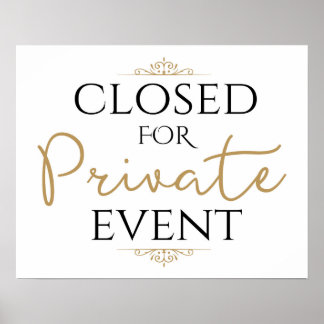Wedding Reception, Closed for Private Event Poster