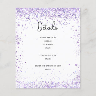 Wedding reception details violet glitter budget
