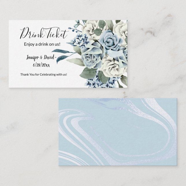 Wedding Reception Drink Ticket Enclosure Card (Front/Back)