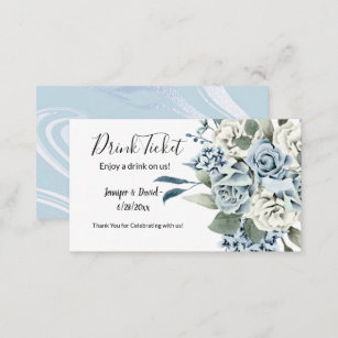 Wedding Reception Drink Ticket Enclosure Card
