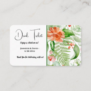 Wedding Reception Drink Ticket Enclosure Card