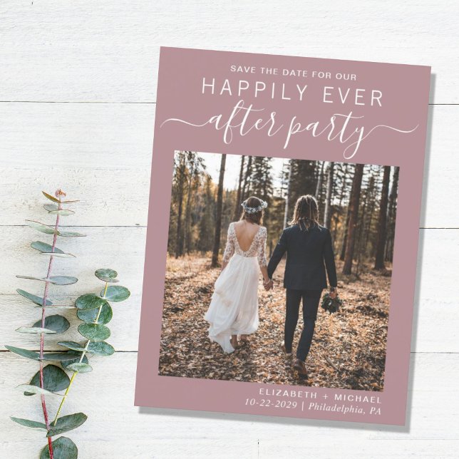 Wedding Reception Dusty Rose Save The Date Announcement Postcard (Creator Uploaded)