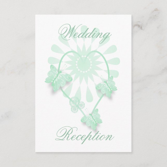 Wedding Reception Enclosure Card Butterflies  (Front)