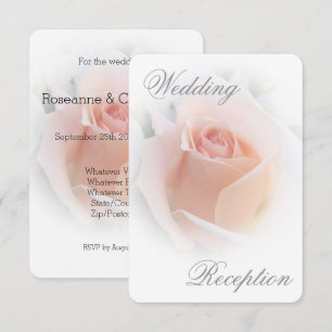 Wedding Reception Enclosure Card Peach Rosebud