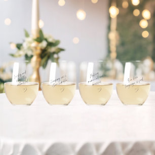 Wedding Reception Engagement Gifts Anniversary Stemless Wine Glass