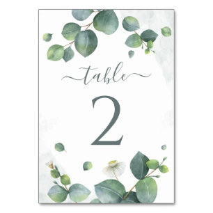 Wedding Reception Eucalyptus Greenery Seating Tabl Table Number