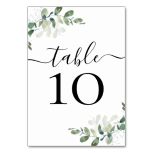 Wedding Reception Eucalyptus Table Number