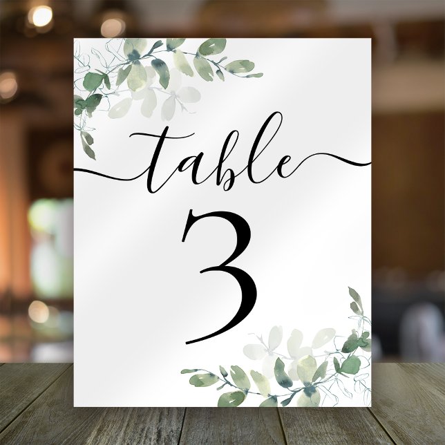 Wedding Reception Eucalyptus Table Number 3 (Creator Uploaded)