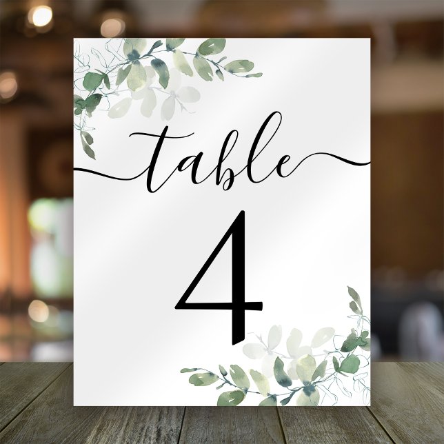 Wedding Reception Eucalyptus Table Number 4 (Creator Uploaded)