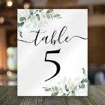 Wedding Reception Eucalyptus Table Number 5<br><div class="desc">This elegant eucalyptus table card forms part of a co-ordinated wedding suite which is available in our store. Use the personalisation form to create the numbers you need.</div>