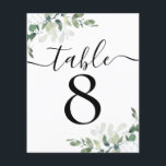 Wedding Reception Eucalyptus Table Number 8<br><div class="desc">This elegant eucalyptus table card forms part of a co-ordinated wedding suite which is available in our store. Use the personalisation form to create the numbers you need.</div>