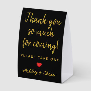 Wedding Reception Favors Black and Gold Minimalist