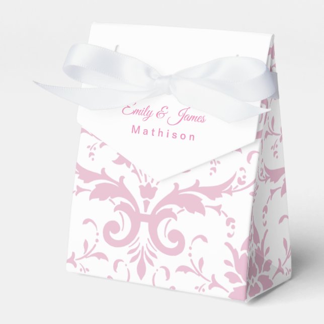 Wedding Reception Favour Boxes Pink Coronation (Front Side)