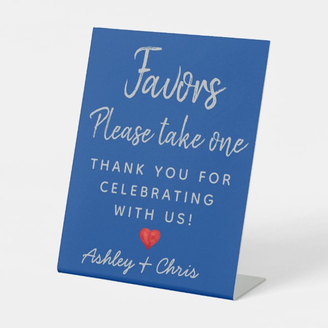 Wedding Reception Favours Please take one table Pedestal Sign (Front)