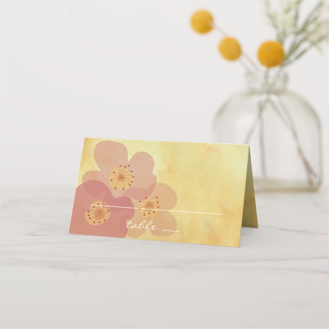 Wedding Reception Folded Tent Card Asian Influence (Front)