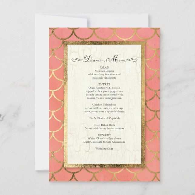 Wedding Reception Formal Dinner Art Deco Shell Invitation (Front)