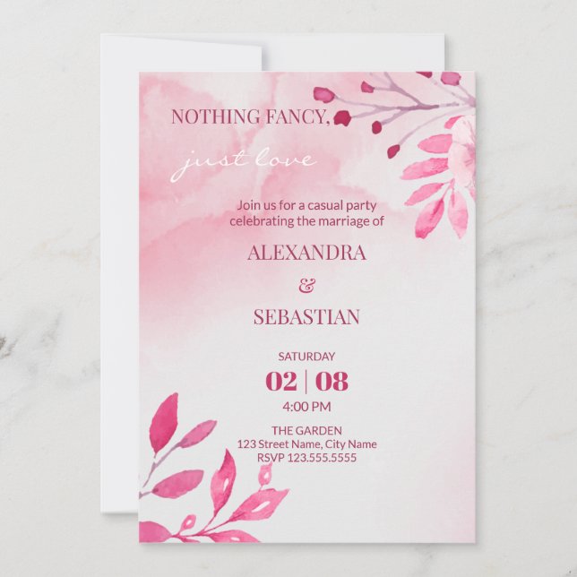 Wedding Reception Invitation (Front)