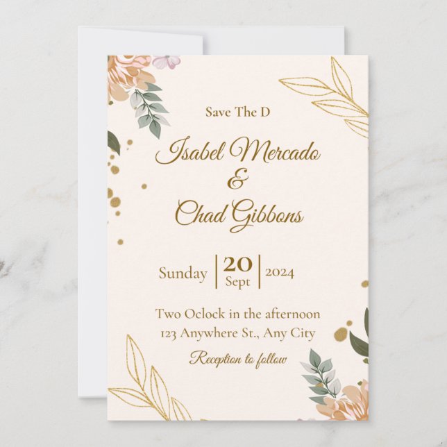 Wedding reception invitation  (Front)