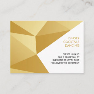 Wedding Reception Invitation Enclosure Card, Gold