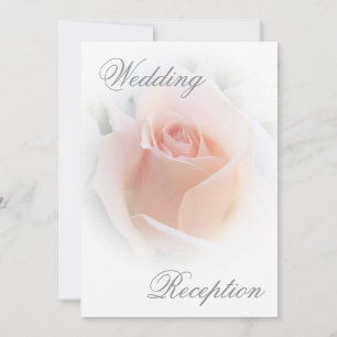 Wedding Reception Invitation Peach Pink Rosebud
