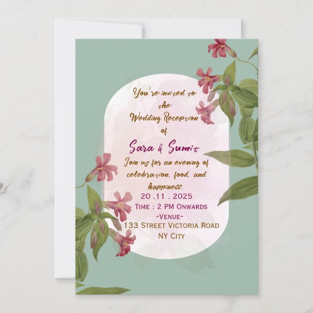 Wedding Reception Invitations  (Front)