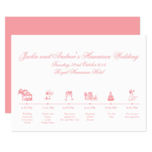 Wedding Reception Itinerary Timeline Program