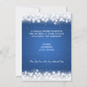 Wedding Reception Magic Sparkle Blue Invitation