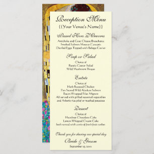 Wedding Reception Menu; The Kiss by Gustav Klimt Menu