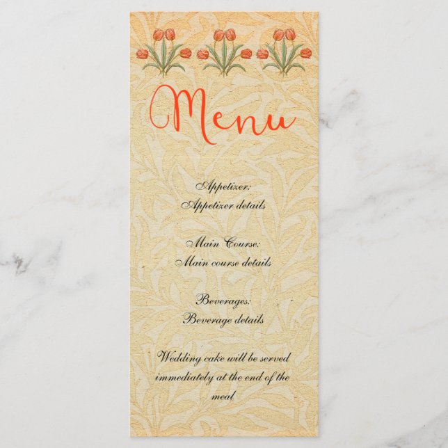 Wedding Reception Menu Vintage (Front)