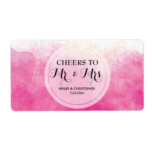 Wedding Reception Mini Champagne Label Watercolor