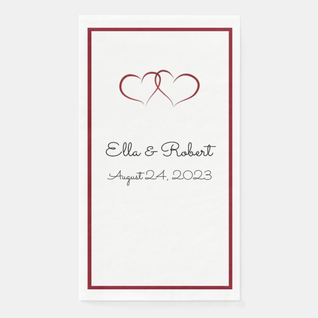 Wedding reception monogrammed Paper Napkins (Front)