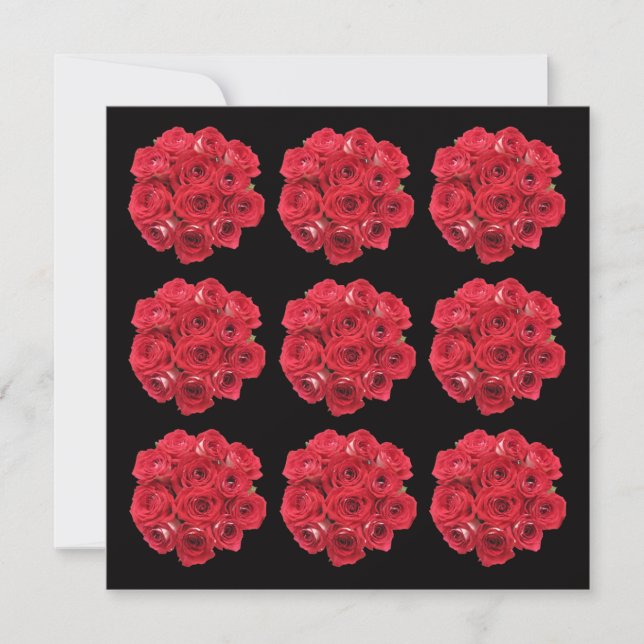 Wedding Reception Only Invitation -- Red Roses (Front)