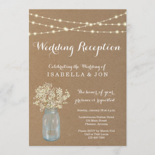 Wedding Reception Only Invitation Rustic Kraft