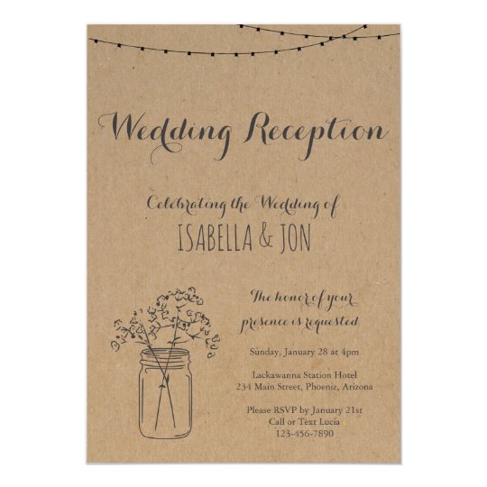 Wedding Reception Only | Rustic Kraft Paper Card