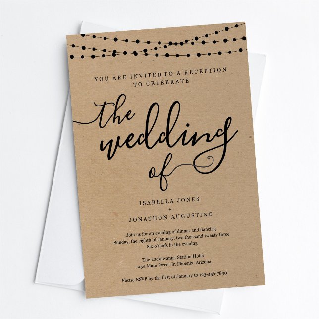 Wedding Reception Only | Rustic Kraft Paper Invitation (Creator Uploaded)