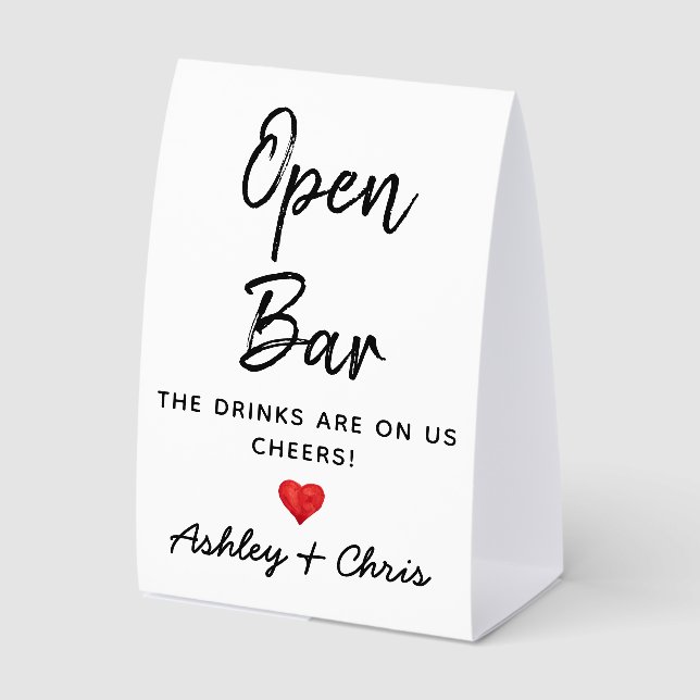 Wedding Reception Open Bar Drinks are on us Drink (Front)