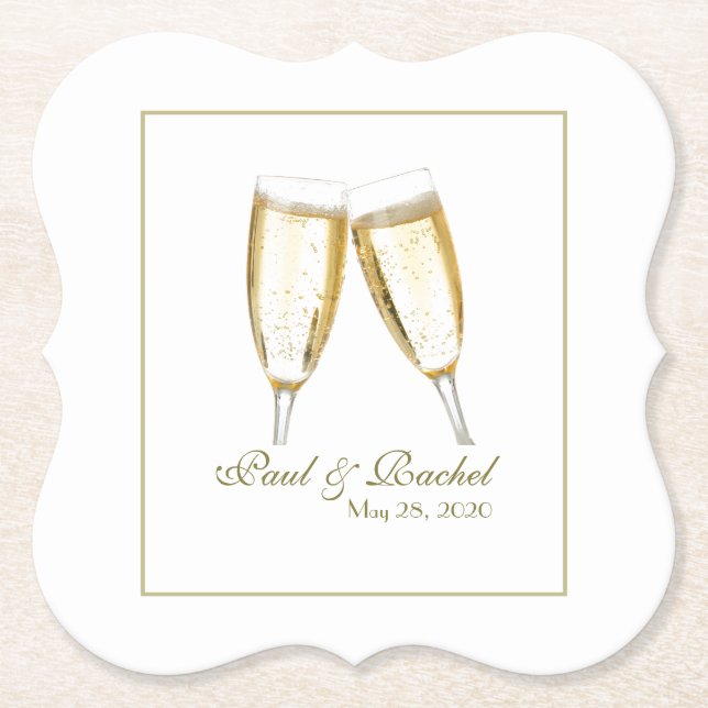 Wedding Reception Personalised Paper Coaster (Front)