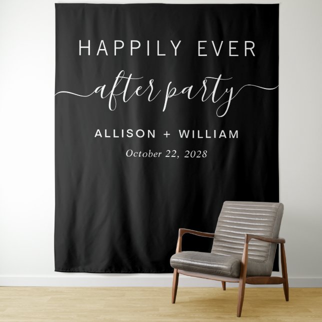 Wedding Reception Photo Booth Black Tapestry (In Situ)