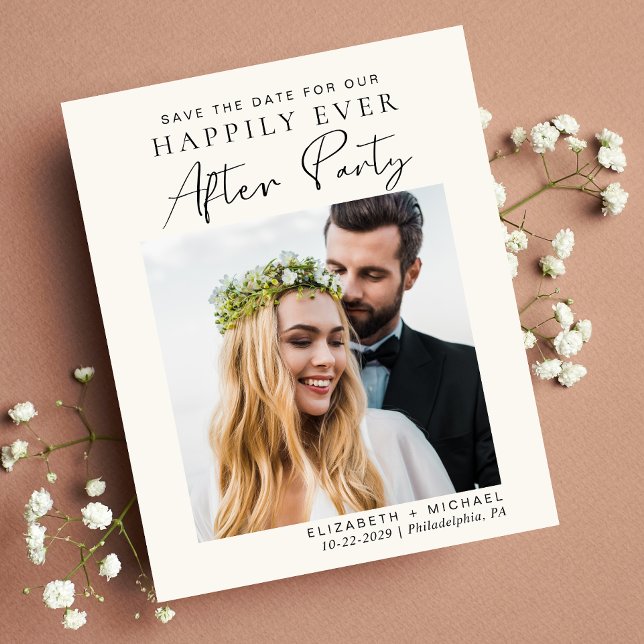 Wedding Reception Photo Cream Budget Save The Date (Creator Uploaded)