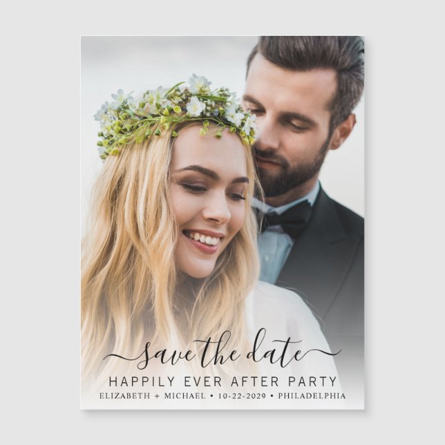 Wedding Reception Photo Save the Date Magnetic Invitation (Front)