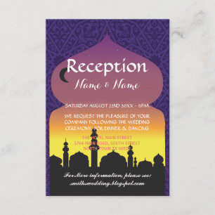 Wedding Reception Purple Arabian Nights Cards