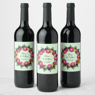 Wedding Reception Rehearsal Elegant Wine  Label