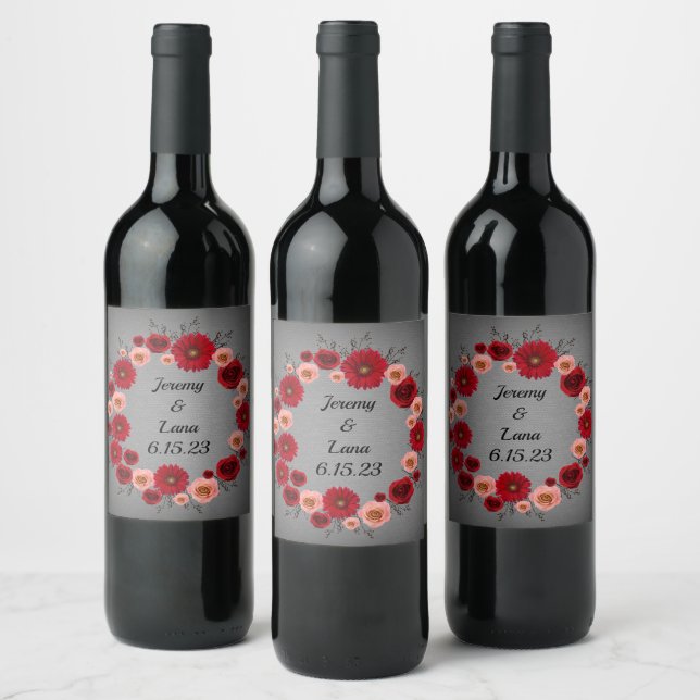 Wedding Reception Rehearsal Elegant Wine  Label (Bottles)